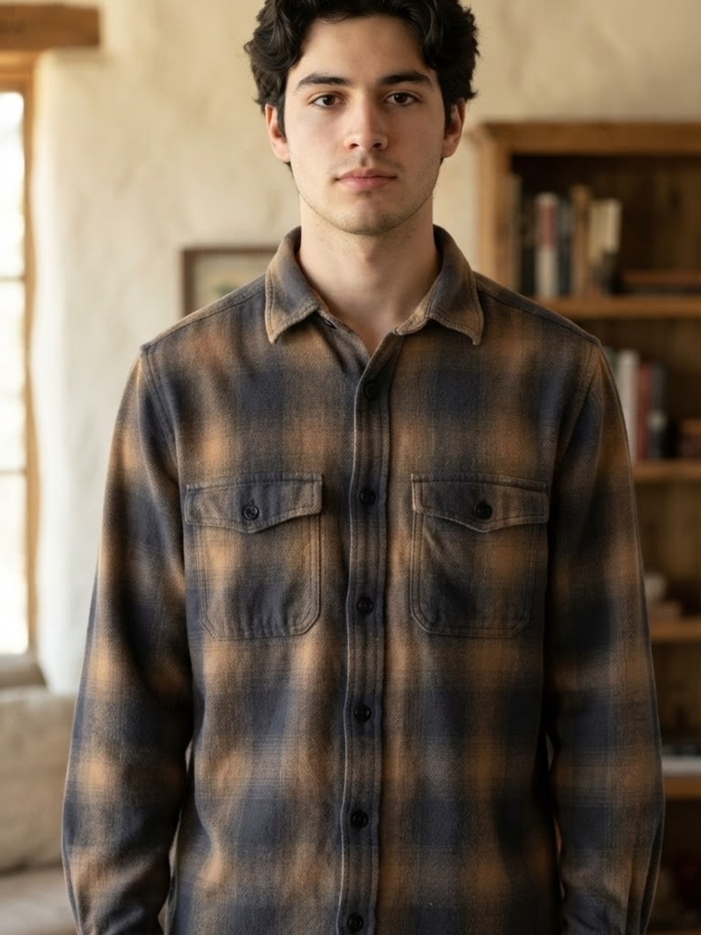 RedHead Plaid Shirt Jacket in Brown and Black